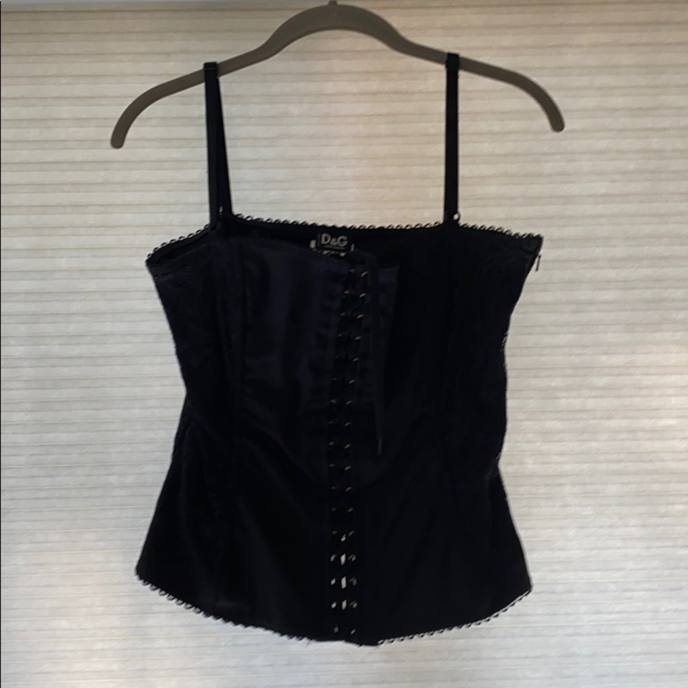 Dolce and Gabbana black silk corset